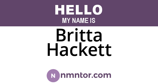 Britta Hackett