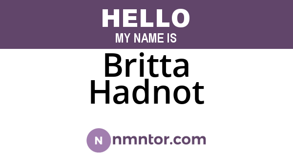 Britta Hadnot