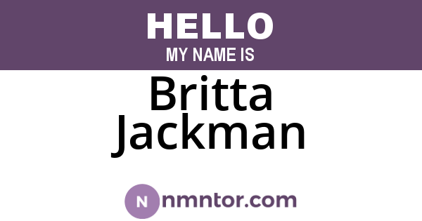 Britta Jackman