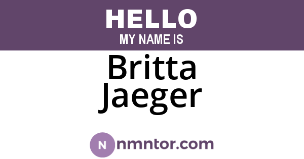 Britta Jaeger