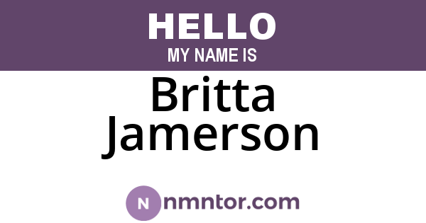 Britta Jamerson