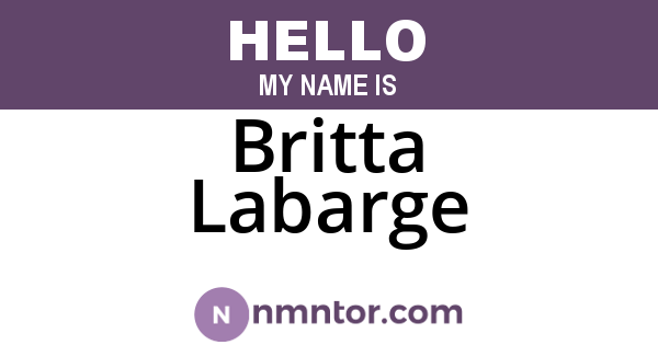 Britta Labarge