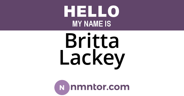 Britta Lackey