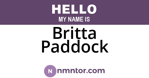 Britta Paddock