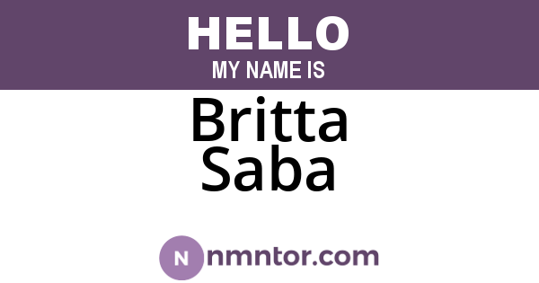 Britta Saba