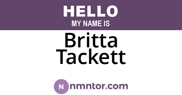 Britta Tackett