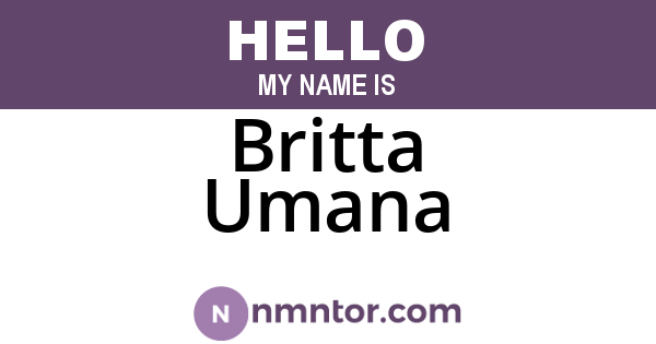 Britta Umana