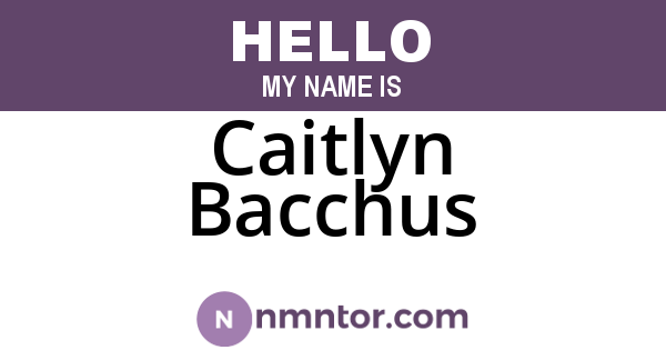 Caitlyn Bacchus