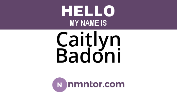 Caitlyn Badoni