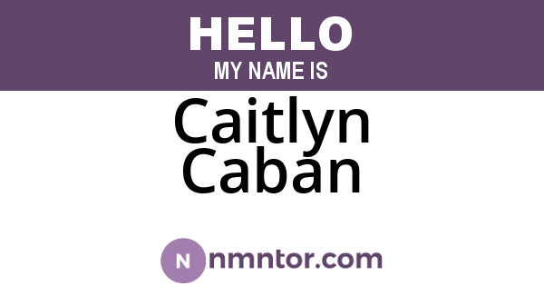 Caitlyn Caban
