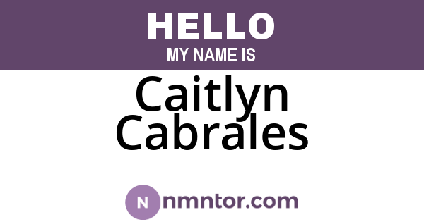 Caitlyn Cabrales