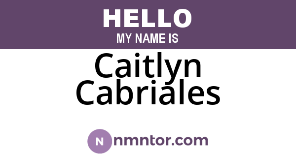 Caitlyn Cabriales