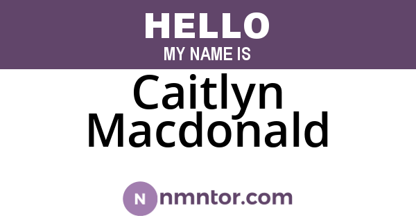 Caitlyn Macdonald