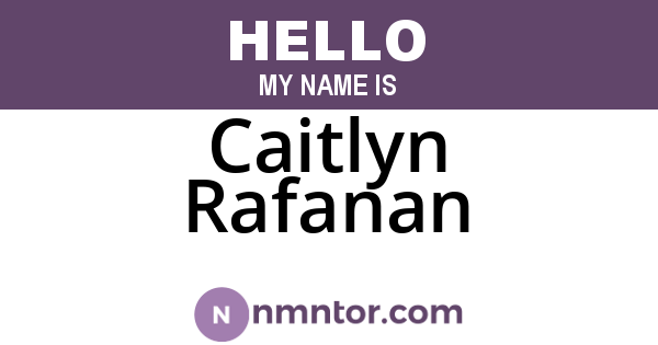 Caitlyn Rafanan
