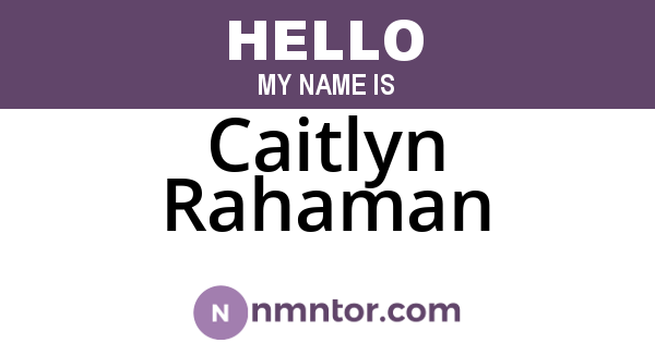 Caitlyn Rahaman