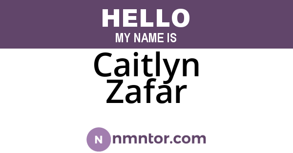 Caitlyn Zafar