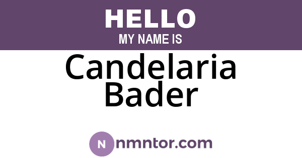Candelaria Bader