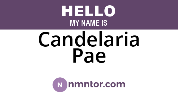Candelaria Pae