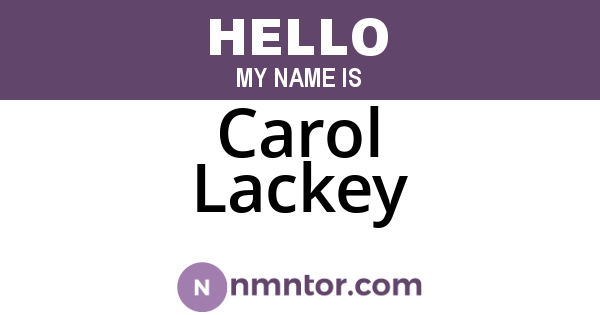 Carol Lackey