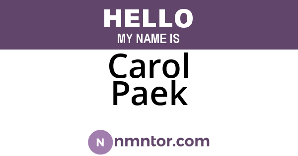 Carol Paek