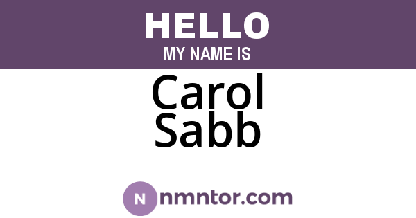 Carol Sabb