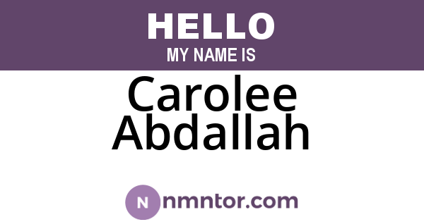 Carolee Abdallah