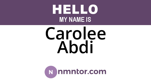 Carolee Abdi