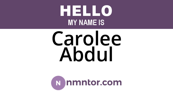 Carolee Abdul