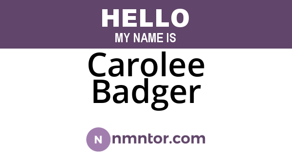 Carolee Badger