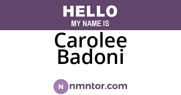 Carolee Badoni