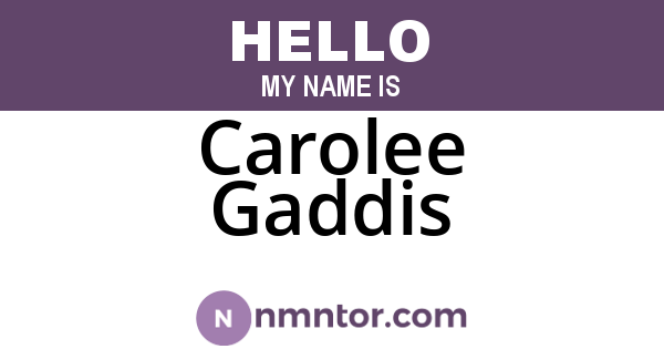 Carolee Gaddis