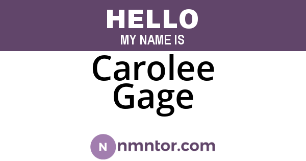 Carolee Gage