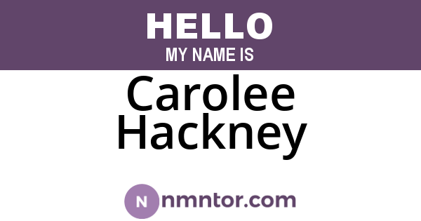 Carolee Hackney