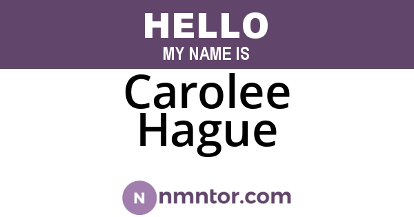 Carolee Hague