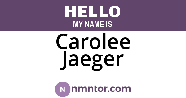 Carolee Jaeger