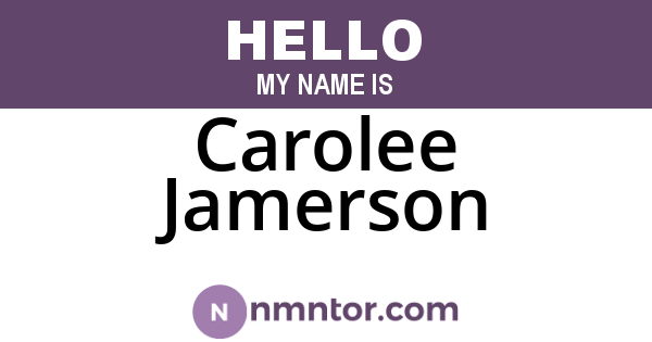 Carolee Jamerson