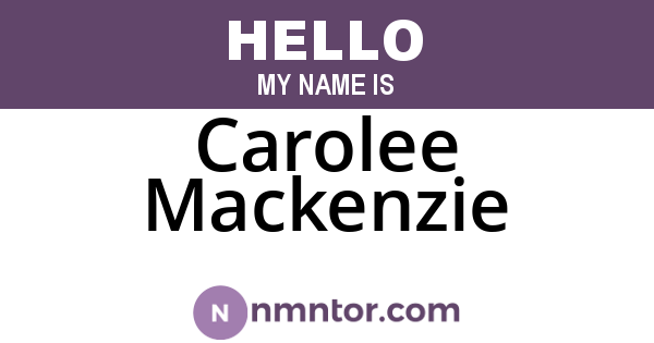 Carolee Mackenzie