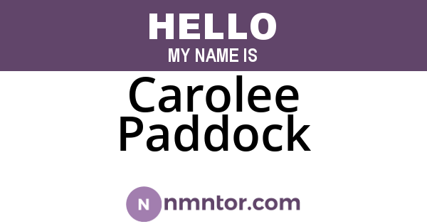 Carolee Paddock