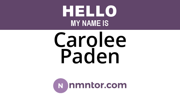 Carolee Paden