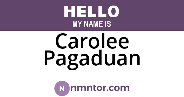Carolee Pagaduan