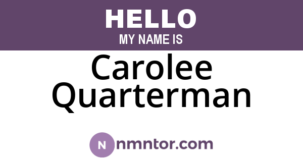Carolee Quarterman
