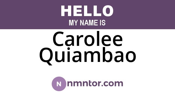 Carolee Quiambao