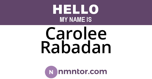 Carolee Rabadan