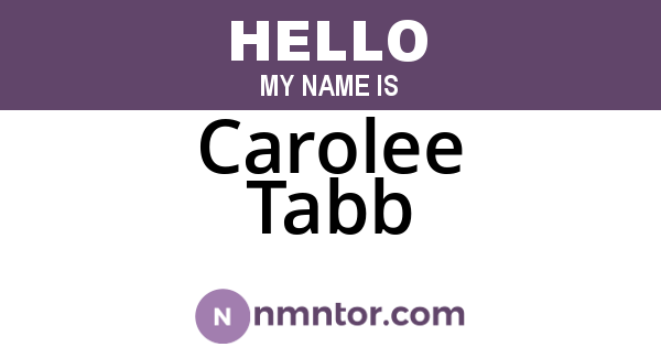 Carolee Tabb