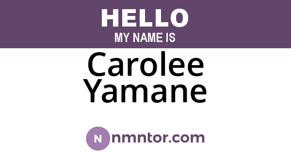 Carolee Yamane