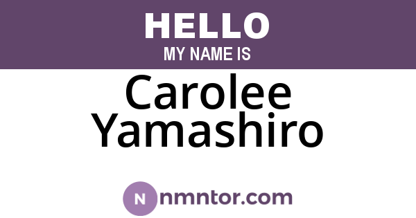 Carolee Yamashiro