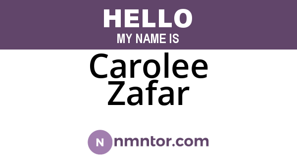 Carolee Zafar