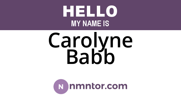 Carolyne Babb