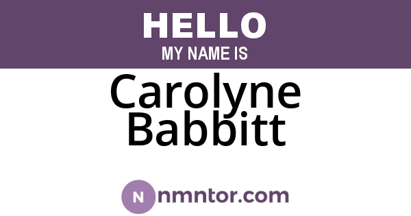 Carolyne Babbitt