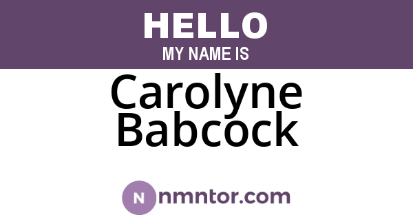 Carolyne Babcock